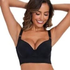Shapedly Black Padded Bra With Adjustable Straps Size 36C Womens Lingerie New